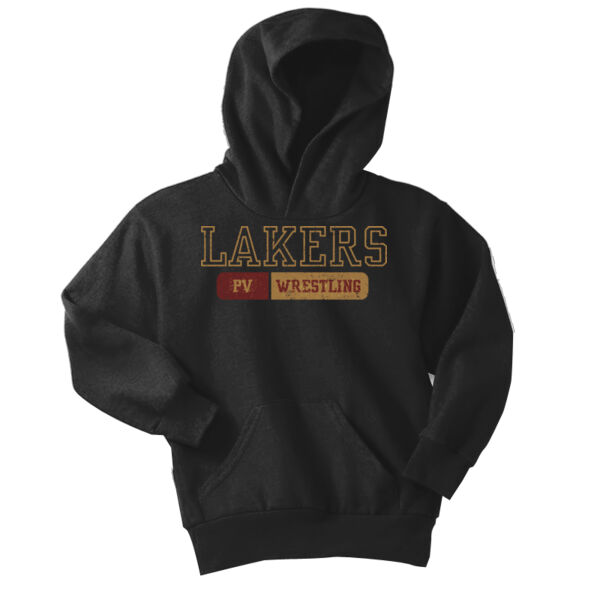 Lil Lakers Wrestling #1 - Youth Core Fleece Pullover Hooded Sweatshirt Thumbnail