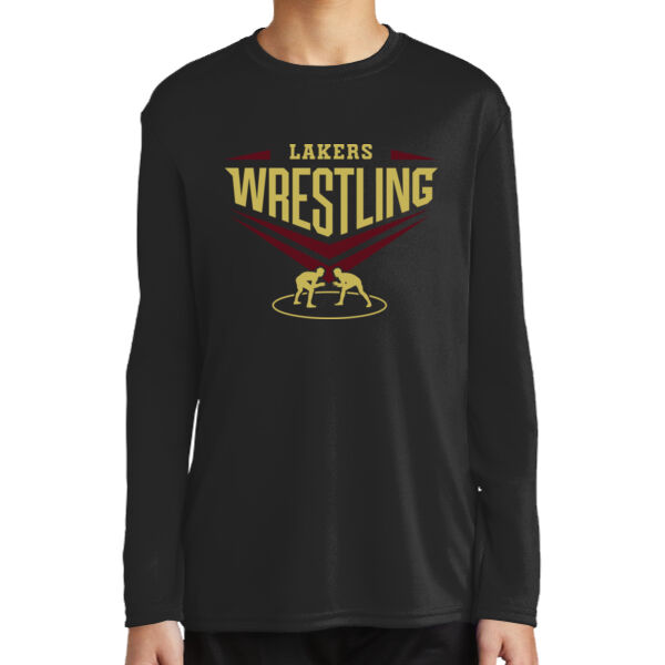 Lil Lakers Wrestling #2 - Youth Long Sleeve Performance Tee Thumbnail