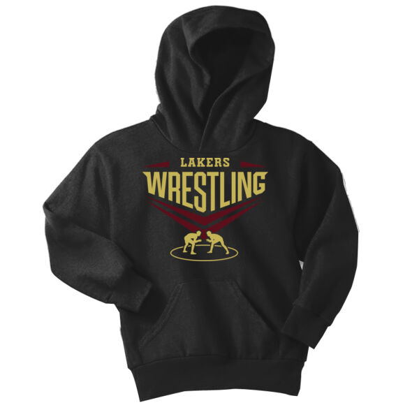 Lil Lakers Wrestling #2 - Youth Core Fleece Pullover Hooded Sweatshirt Thumbnail