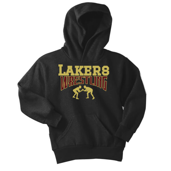 Lil Lakers Wrestling #3 - Youth Core Fleece Pullover Hooded Sweatshirt Thumbnail